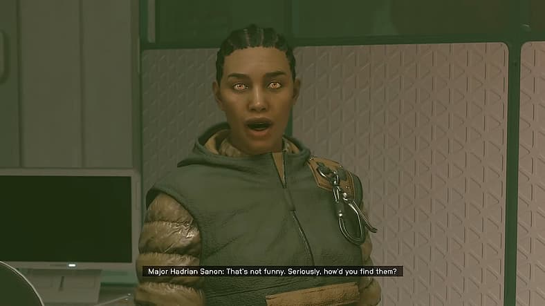 Hadrian (Cynthia Kaye McWilliams) revealed as clone in Starfield (2023), Bethesda Game Studios