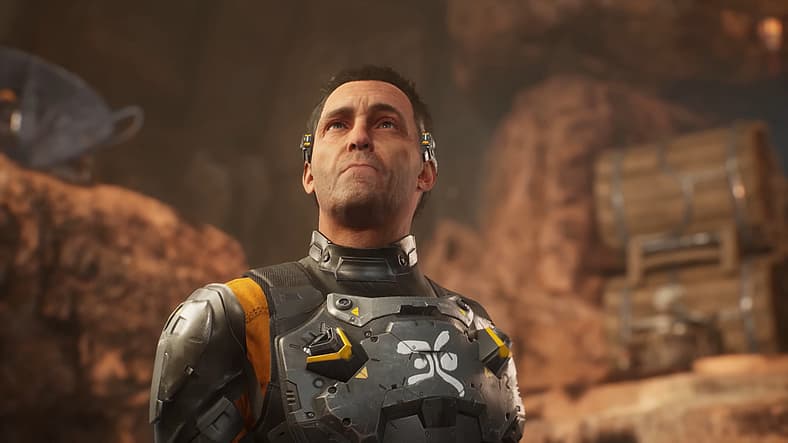 Cutter Slade observes Adelpha's decay in Outcast - A New Beginning (2024), THQ Nordic