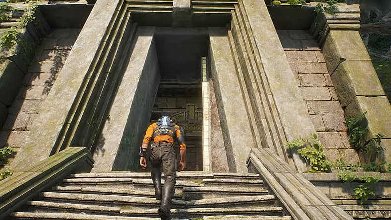 Cutter Slade (Luke Roberts) prepares to do archaeology in Outcast - A New Beginning (2024) THQ
