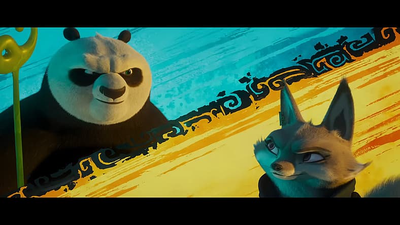 Po and Zhen team up in Kung Fu Panda 4 (2024), Universal Pictures