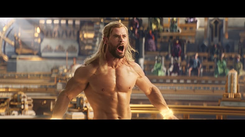 Thor has a wardrobe malfunction in Thor: Love and Thunder (2022), Marvel Entertainment