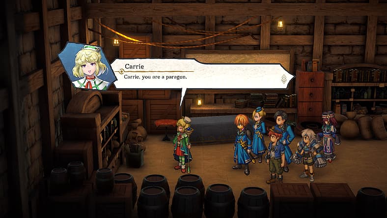 Carrie (Shiori Izawa) speaks about her virtues in Eiyuden Chronicle: Hundred Heroes (2024)