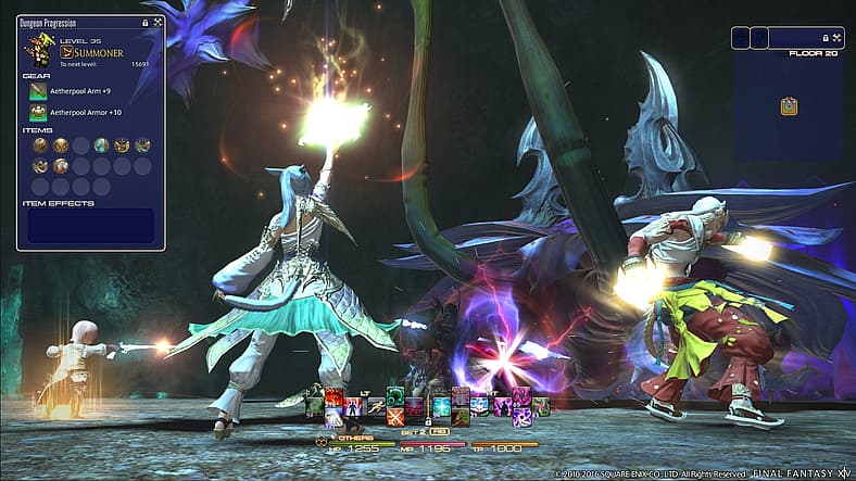 Adventurers fight Spurge in Palace of the Dead in Final Fantasy XIV: Heavensward (2015), Square Enix