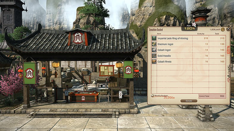 Donation Basket for the Doman Enclave Reconstruction in Final Fantasy XIV: Stormblood (2017)