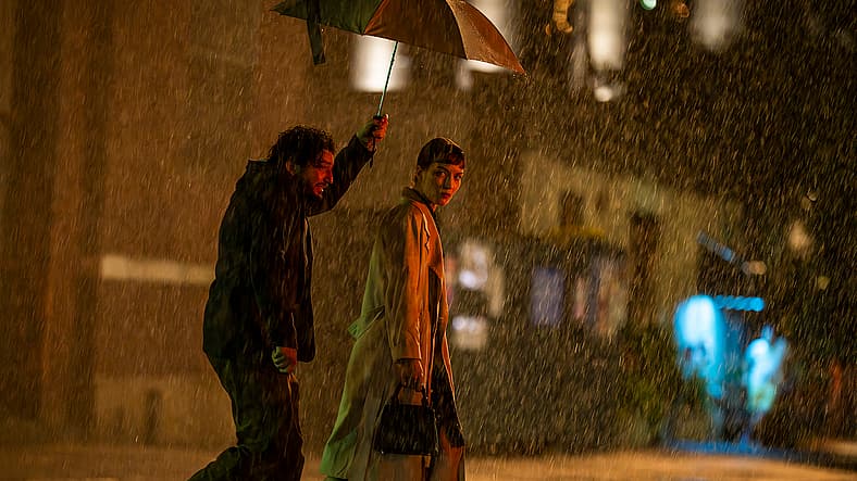 John Magaro and Britt Lower in The Shallow Tale of a Writer Who Decided to Write About a Serial