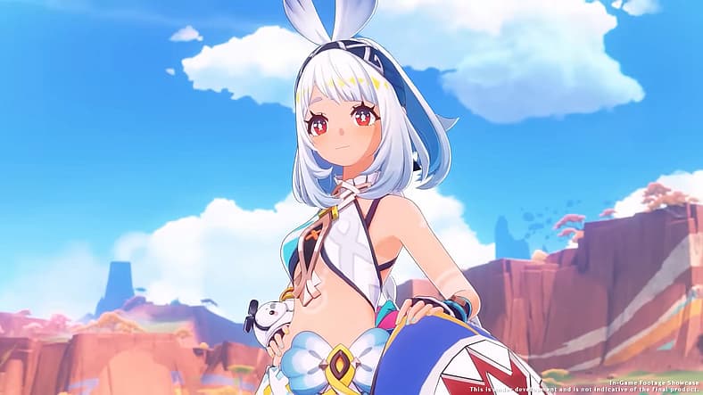 Mualani (Toyama Nao) catches some sun in Genshin Impact (2020), miHoYo