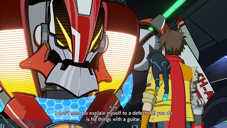Kale Vandelay berates Chai as a defect in Hi-Fi Rush (2023), Tango Gameworks