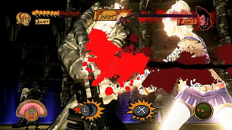 Juliet finishes off Lewis Legend in Lollipop Chainsaw RePop (2024), Dragami Games