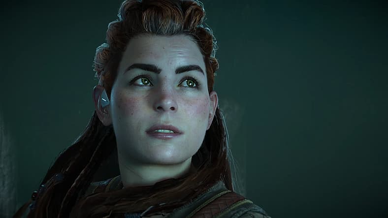 Aloy (Ashly Burch) makes a discovery in Horizon Zero Dawn Remastered (2024), Guerilla Games