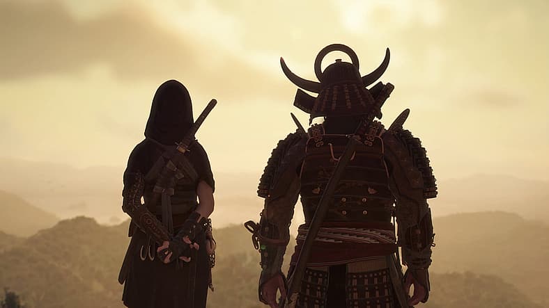 Yasuke (TBA) and Naoe (TBA) look to the future in Assassin's Creed Shadows (2024), Ubisoft