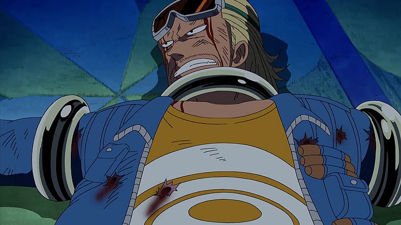 Paulie at mercy of CP9 in One Piece Episode 244 The Secret Bond! Franky and Iceburg (2005), Toei