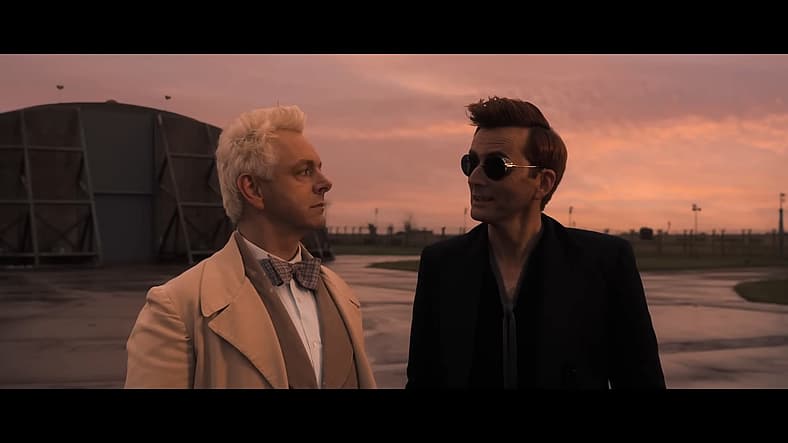 Aziraphale and Crowley plot against Satan in Good Omens Season 1 Episode 6 (2019), Amazon Prime