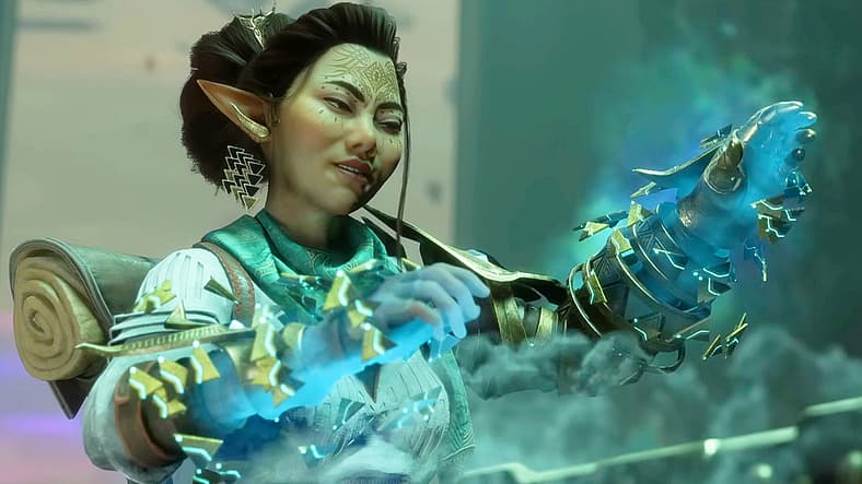 Bellara attempts to unlock ancient information in Dragon Age: The Veilguard (2024), BioWare