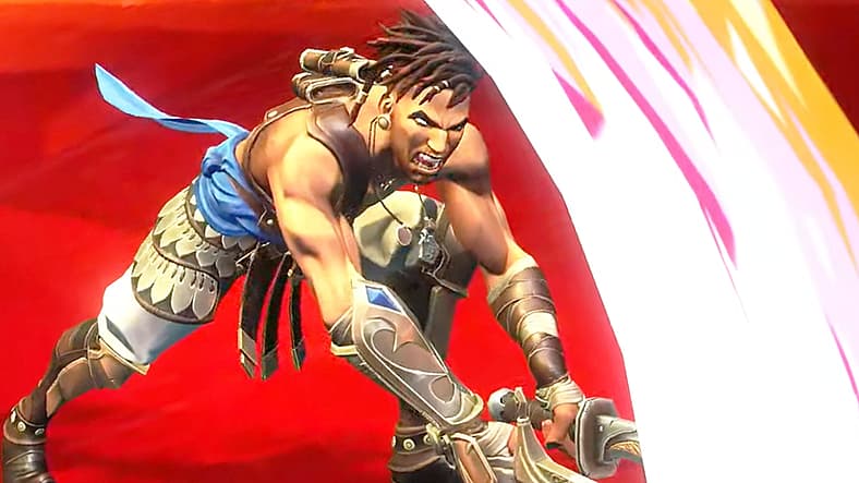 Sargon (Tommy Sim'aan) shows off swordsmanship in Prince of Persia: The Lost Crown (2024), Ubisoft