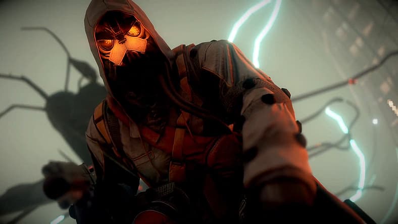 Helghast Insurgent overlooking the player in Killzone Shadow Fall (2013), Sony Interactive