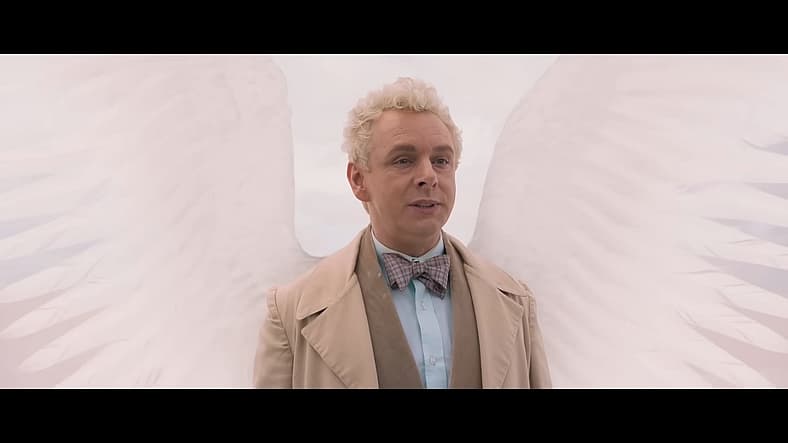 Character stretches his wings in Good Omens Season 1 Episode 6 (2019), Amazon Prime
