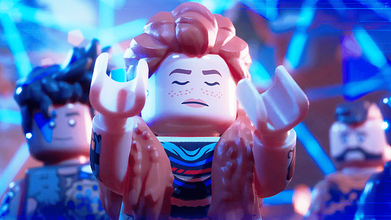 Aloy, Varl and Teersa prepare to explore ruins in LEGO Horizon Adventures (2024), Guerilla Games