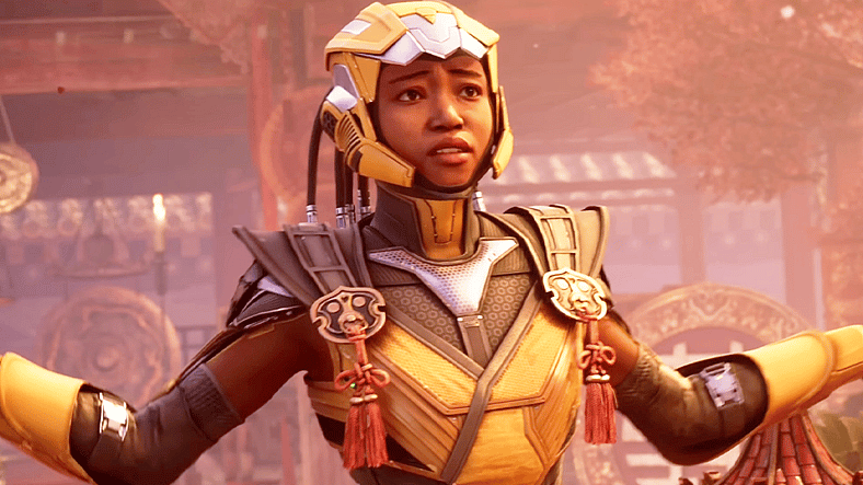 Cyrax pleads her case for help to Liu Kang in Mortal Kombat 1 (2023), Warner Bros. Games