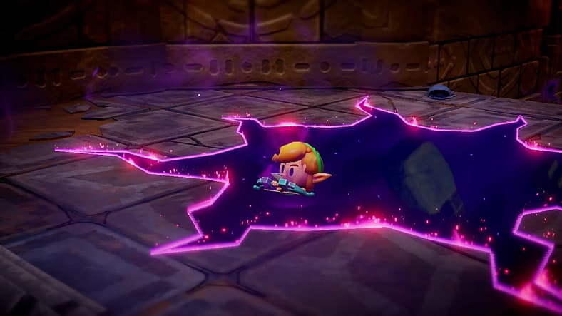 Link saves Princess Zelda before falling into the Still World in The Legend of Zelda: Echoes of