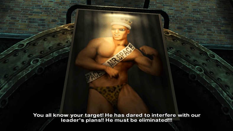 Photograph of Sargent Cortez's crowing as Mr.Space in TimeSplitters: Future Perfect.