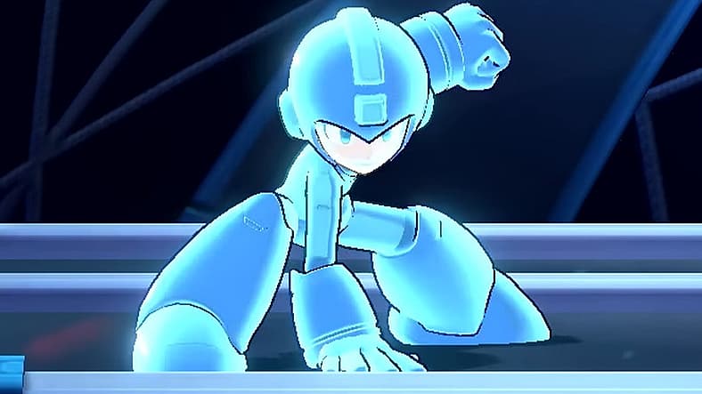 Mega Man readies himself to teleport in Mega Man: Dual Override (2027), Capcom