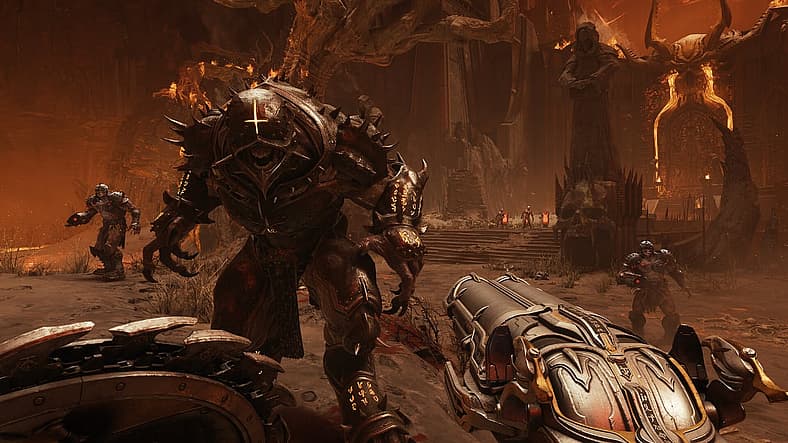 Doom Slayer faces demonic Soldiers in Doom: The Dark Ages (2025), Bethesda Softworks