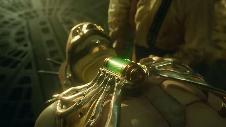 Victor using green stuff to reanimate dead tissue in Frankenstein (2025), Netflix