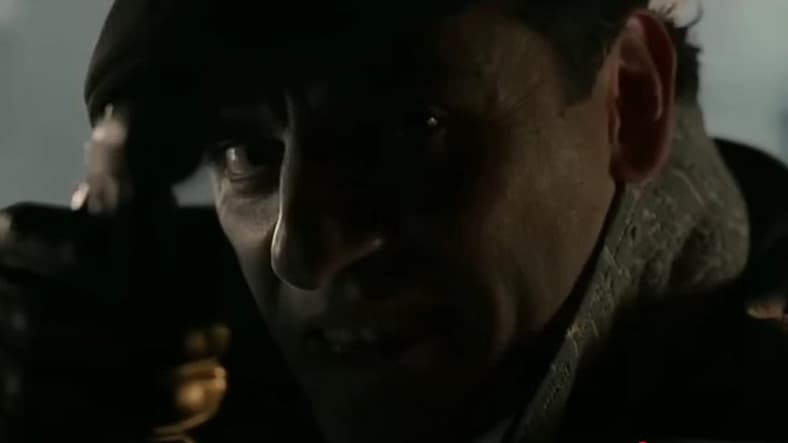 Jake Lockley (Oscar Isaac) shoots Harrow (Ethan Hawke) in Moon Knight, 2021, Marvel Entertainment