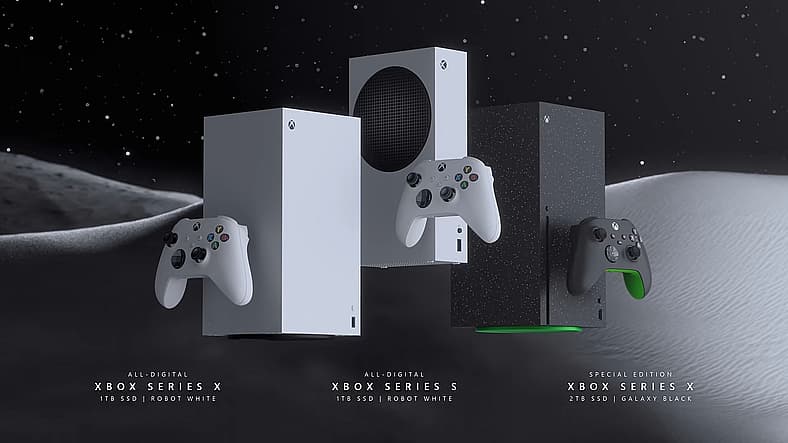 Xbox Series X and Series S consoles in Galaxy Black and Robot White in Three New Xbox Series X|S