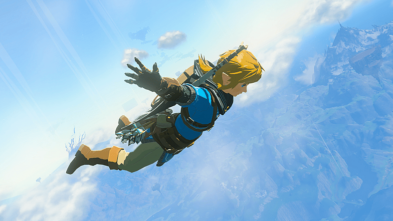 Link falls through the sky in The Legend of Zelda: Tears of the Kingdom - Switch 2 Edition (2025)