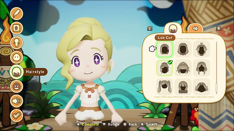 The character creator in Fantasy Life i The Girls Who Steals Time (2025), Level-5