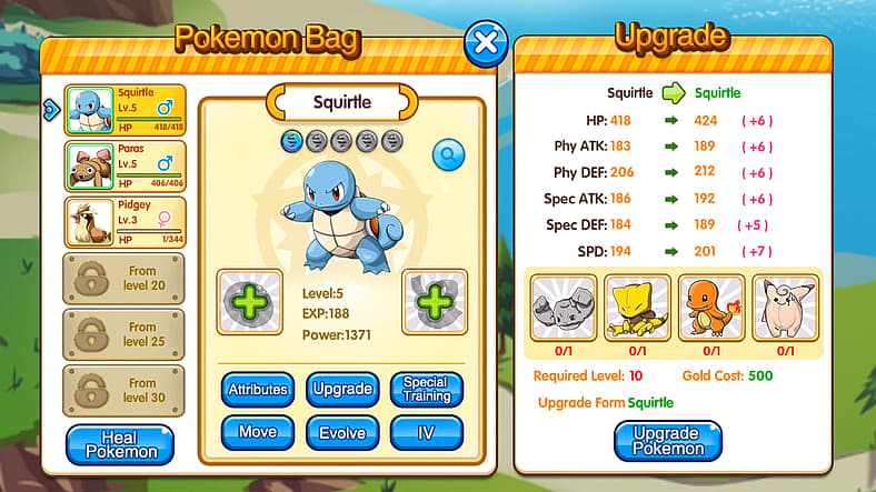 Pokémon stats screen in Pocket Monster: Remake (2015), Guangzhou Maichi Network Technology