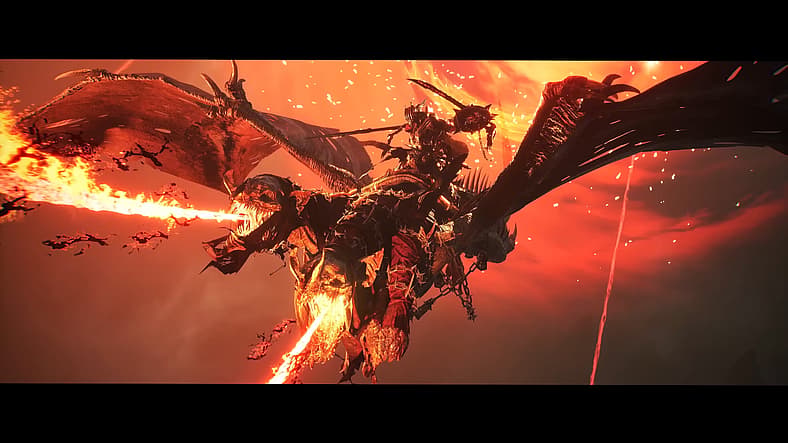 Lightreaper (Armen Taylor) descends upon The Bearer (James Alexander) in Lords of the Fallen