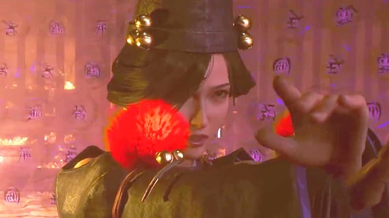 Fuku attempts to magically seal Tokugawa Kunimatsu's movement in Nioh 3 (2026)