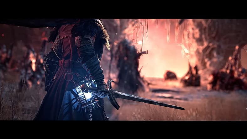 The Bearer (James Alexander) prepares for undead combat in Lords of the Fallen (2023), CI Games