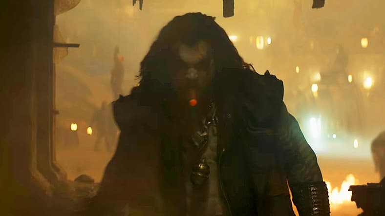 Lobo (Jason Momoa) has a bone to pick with Kara (Milly Alcock) in Supergirl (2026), DC Studios
