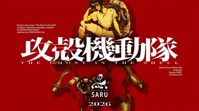 Masamune Shirow illustration of Mokoto Kusanagi in The Ghost in the Shell (2026), Science Saru