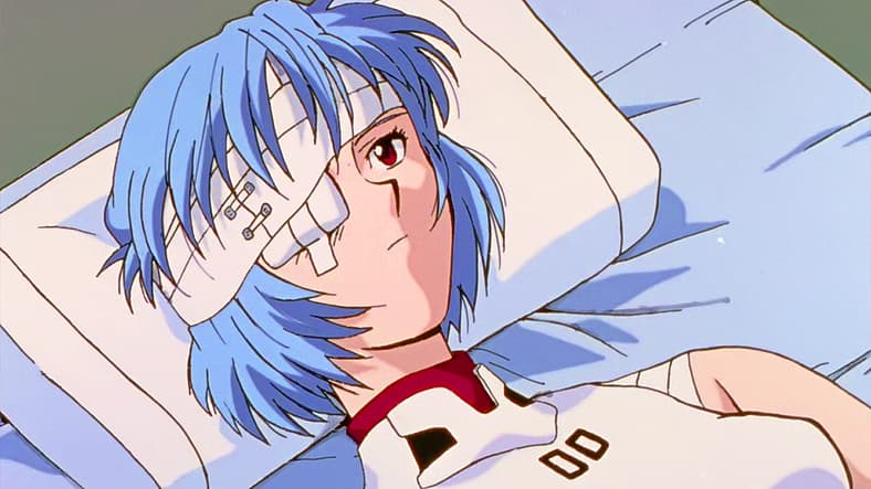 Rei Ayanami in critical condition after EVA sortie in Neon Genesis Evangelion Episode 1 "Angel