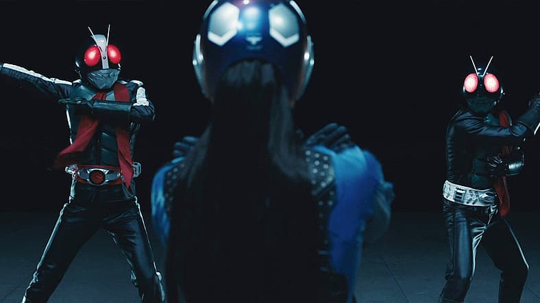 Takeshi Hongo and Hayato Ichimonji ready themselves against Rider No. 0 in Shin Kamen Rider (2023)