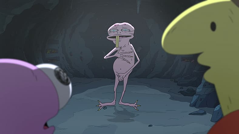 Mole Man (David Firth) introduces himself to Pim and Charlie in Smiling Friends S3E3 "Mole Man"