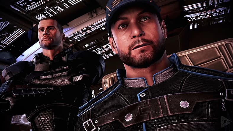 Commander Shepard (Mark Meer) and Joker (Seth Green) stop Reapers in Mass Effect 3 (2012), BioWare
