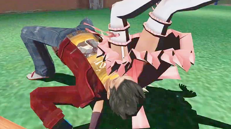 Travis Touchdown delivers a suplex to Bad Girl in No More Heroes (2008), Grasshopper Manufacture