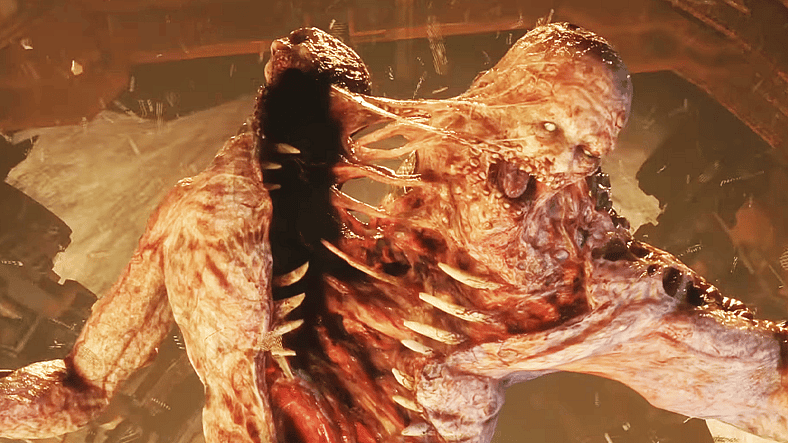 Two Head Biophage descends upon Jacob Lee in The Callisto Protocol (2023), Striking Distance Studios