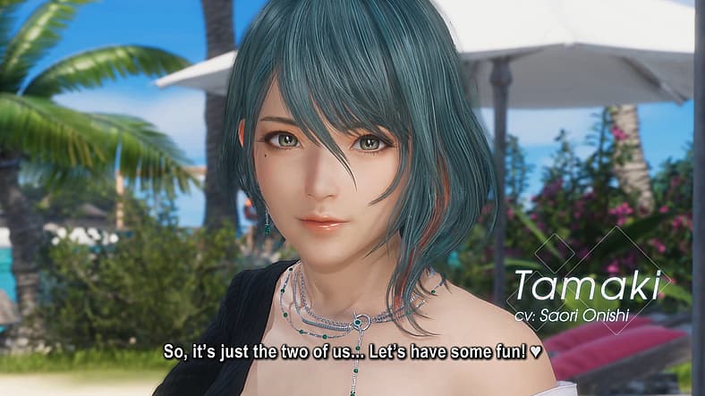 Tamaki is excited in Venus Vacation PRISM - Dead or Alive Xtreme (2025), Koei Tecmo