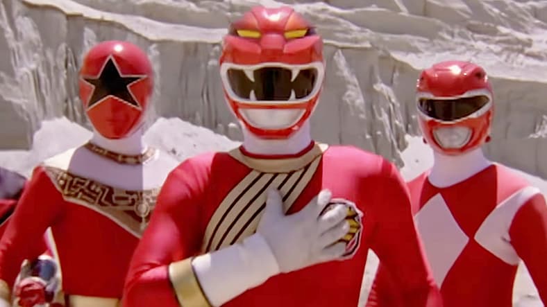 Red Lion Wild Force stands with fellow Reds in Power Rangers Wild Force Episode 34 "Forever Red"