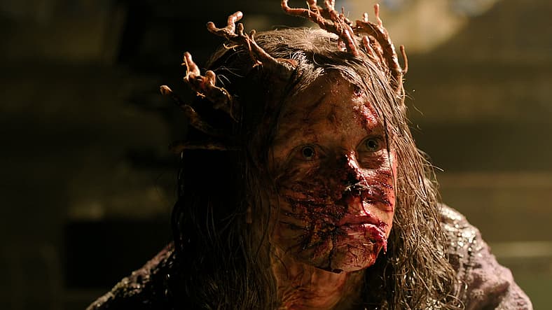 Cordycept Stalker Rebecca Ferguson attacks Ellie Bella Ramsey in The Last of Us Season 2 Episode 1