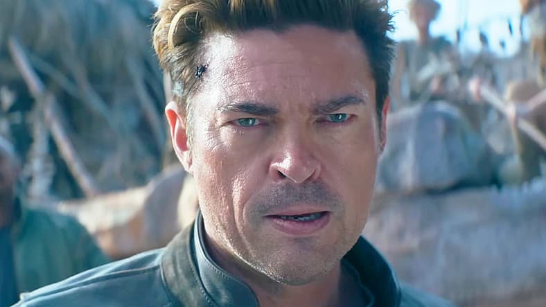 Johnny Cage (Karl Urban) prepares to enter his first tournament round in Mortal Kombat II (2025)