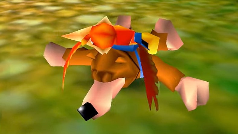 Banjo and Kazooie (Chris Sutherland) meet their end in Banjo-Kazooie (1998), Rare