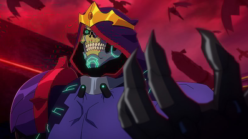 Skeletor (Mark Hamill) rises in Masters of the Universe: Revolution. Cr. COURTESY OF NETFLIX © 2024