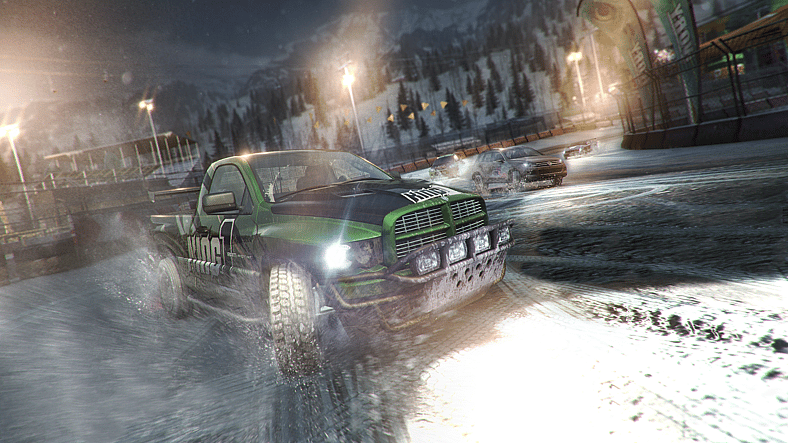 Nothing could go wrong driving at speed on snow at night in The Crew (2014), Ubisoft